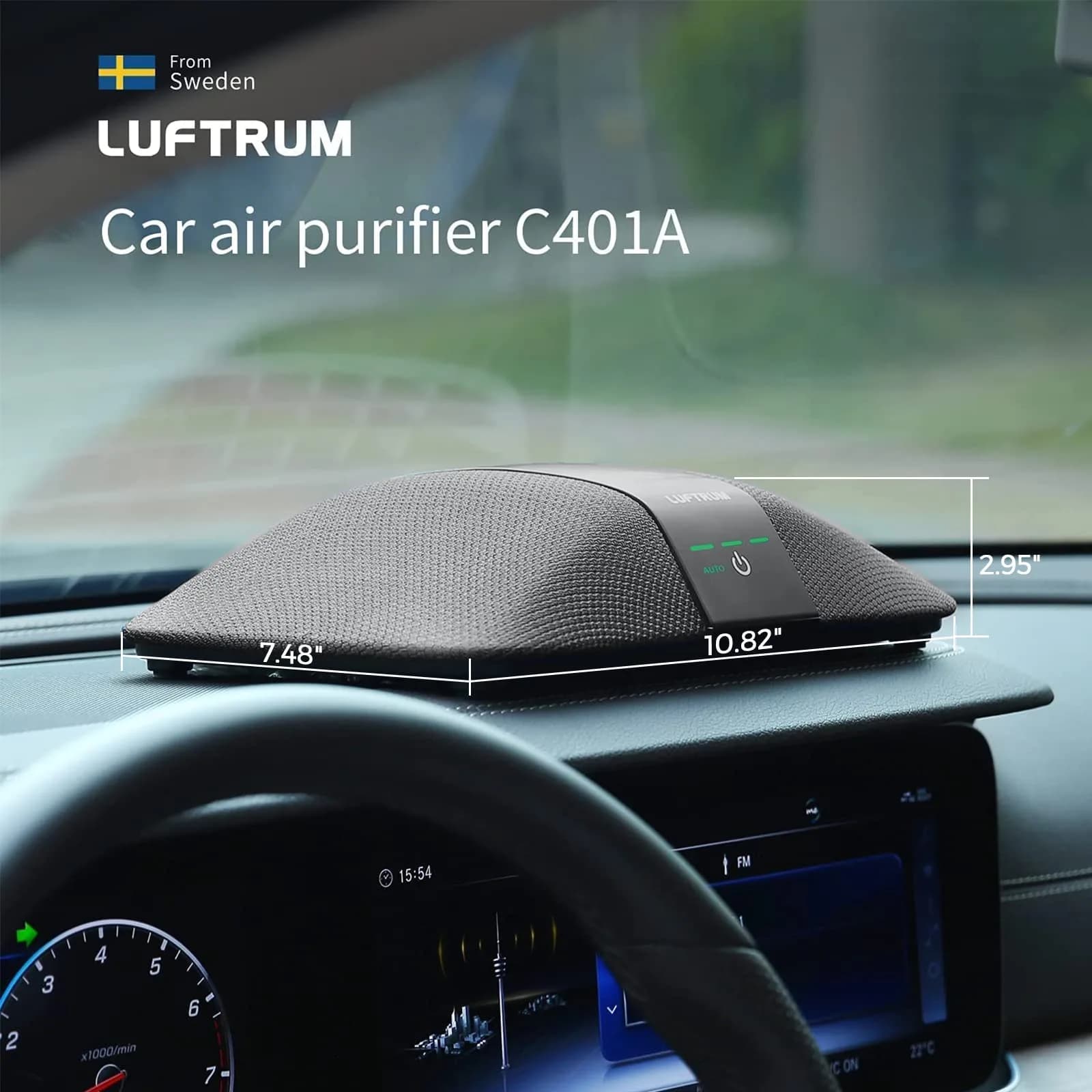 LUFTRUM Portable Car Air Purifier with H13 True HEPA Filter | 0.1 Micron Particle Capture - view 7