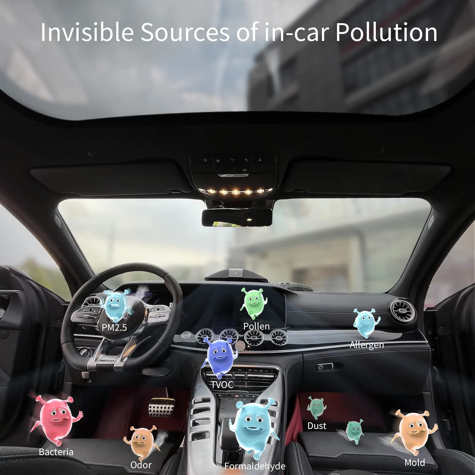 LUFTRUM Portable Car Air Purifier with H13 True HEPA Filter | 0.1 Micron Particle Capture - view 3
