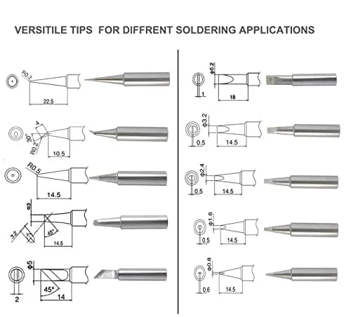 ShineNow T18 Soldering Tips 10pcs Set for Hakko FX-888D FX-888 FX-600 FX-8801 | Copper Tips with Holder thumbnail 2