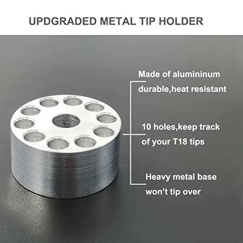 ShineNow T18 Soldering Tips 10pcs Set for Hakko FX-888D FX-888 FX-600 FX-8801 | Copper Tips with Holder thumbnail 3