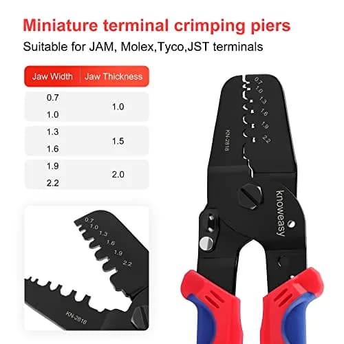 Knoweasy KN-2818 Micro Open Barrel Crimper, 28-20 AWG | Precise, Durable, Portable thumbnail 3