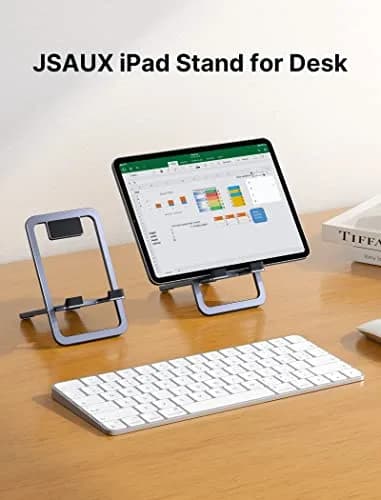 JSAUX Portable Electronic Device Stand Gray | Fold-Flat Adjustable Holder for Tablets & Phones thumbnail 2