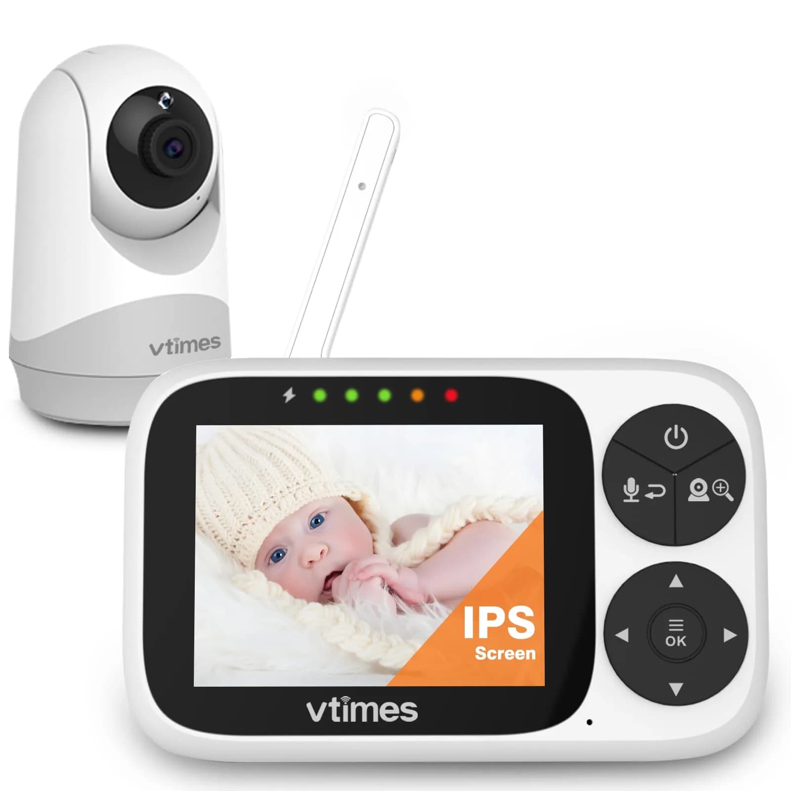 VTimes No WiFi Baby Camera Monitor 3.2" IPS Display | Secure 1000ft FHSS Connection - main product image
