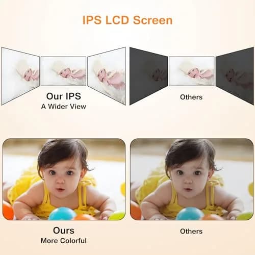 VTimes No WiFi Baby Camera Monitor 3.2" IPS Display | Secure 1000ft FHSS Connection thumbnail 4
