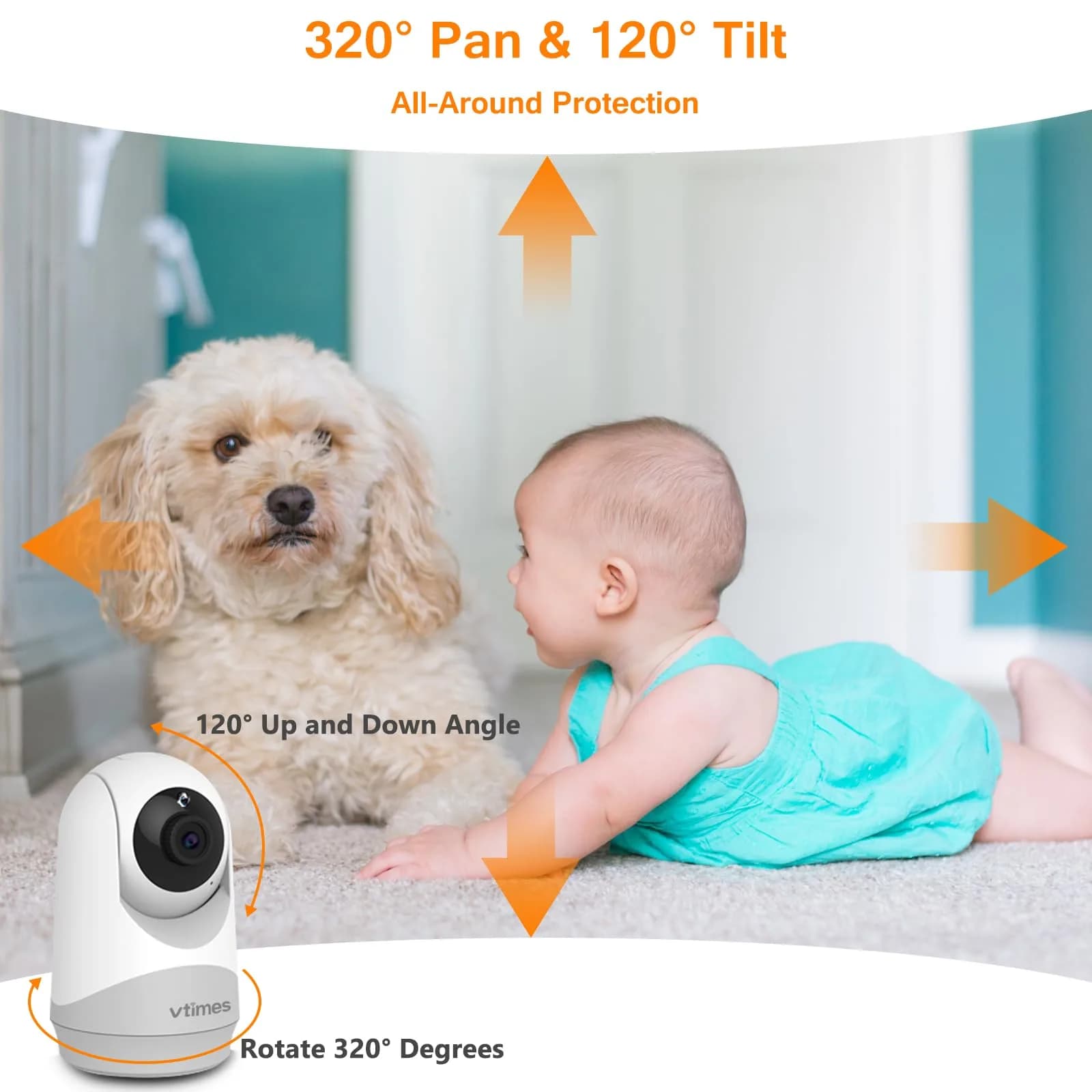 VTimes No WiFi Baby Camera Monitor 3.2" IPS Display | Secure 1000ft FHSS Connection - view 7