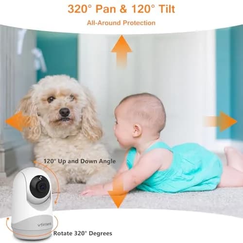 VTimes No WiFi Baby Camera Monitor 3.2" IPS Display | Secure 1000ft FHSS Connection thumbnail 7