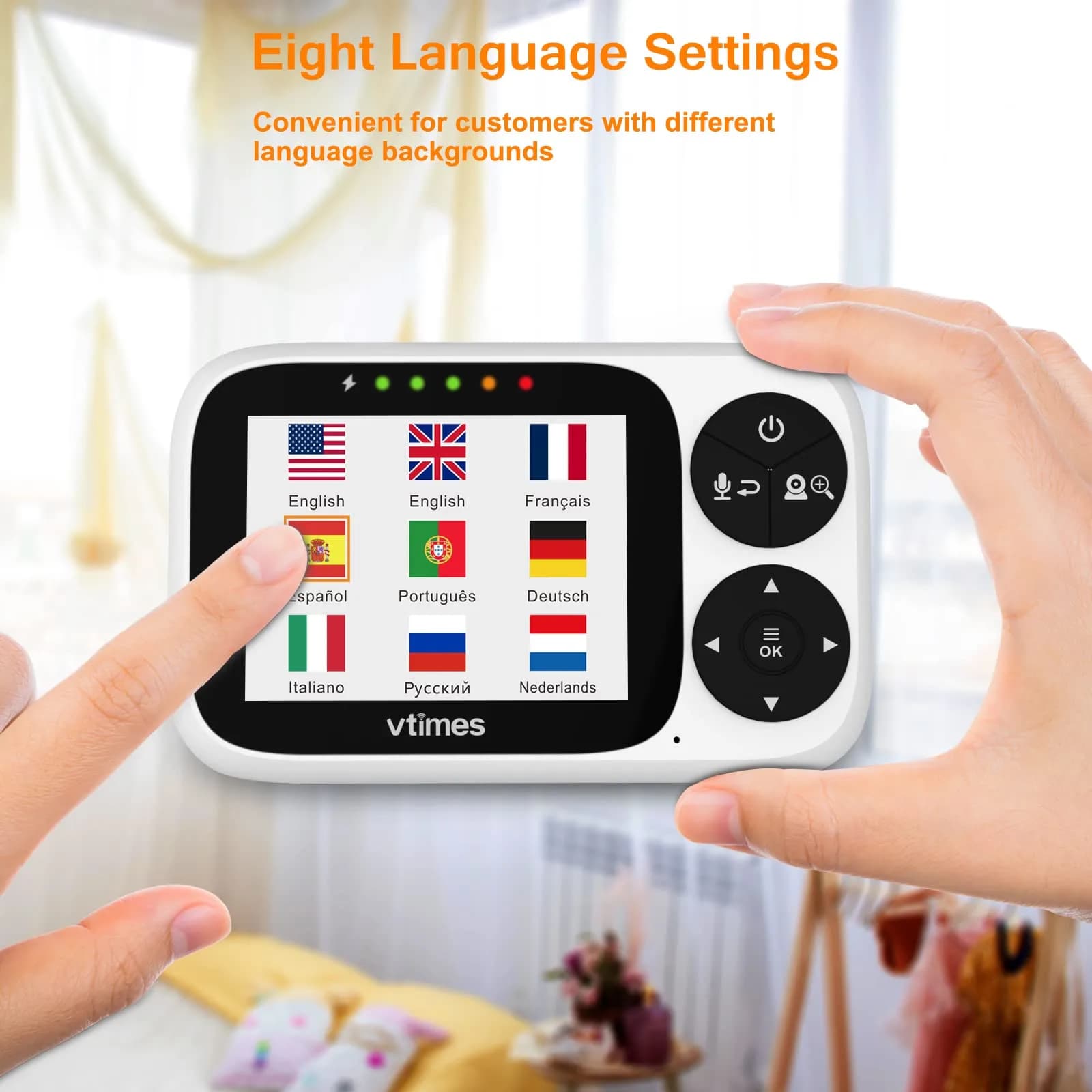 VTimes No WiFi Baby Camera Monitor 3.2" IPS Display | Secure 1000ft FHSS Connection - view 8