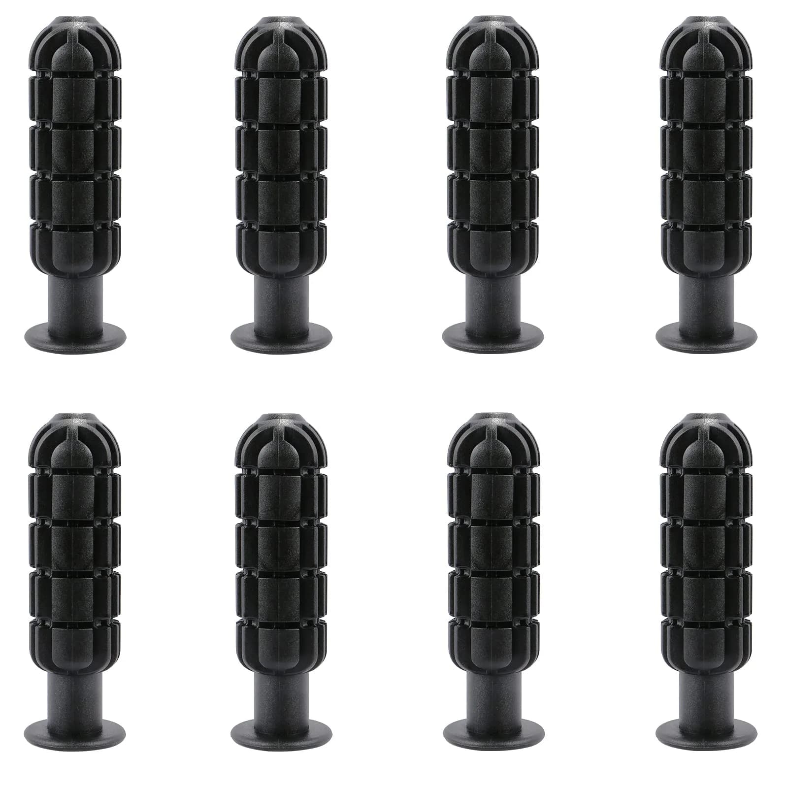 TOSAMZOO Black 8pcs Plastic Foosball Handles | Standard Foosball Table Replacement Grips — black