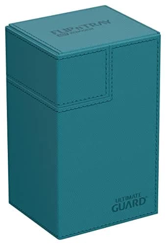 Ultimate Guard Flip'n'Tray 80+ Deck Case for 80 Double-Sleeved TCG Cards Petrol | Magnetic Closure & Microfiber Lining thumbnail 1