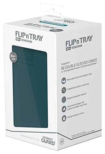 Ultimate Guard Flip'n'Tray 80+ Deck Case for 80 Double-Sleeved TCG Cards Petrol | Magnetic Closure & Microfiber Lining thumbnail 8