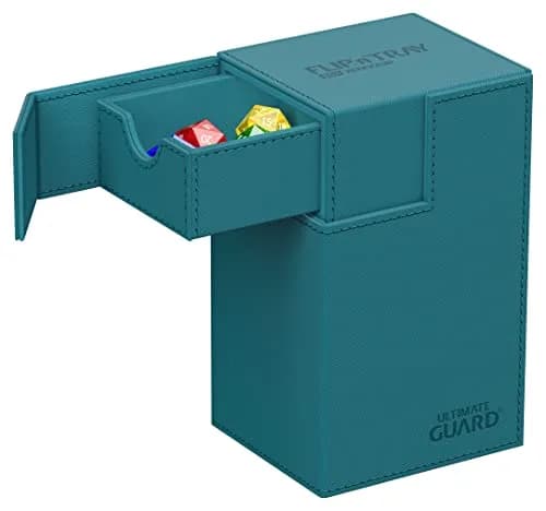 Ultimate Guard Flip'n'Tray 80+ Deck Case for 80 Double-Sleeved TCG Cards Petrol | Magnetic Closure & Microfiber Lining thumbnail 2