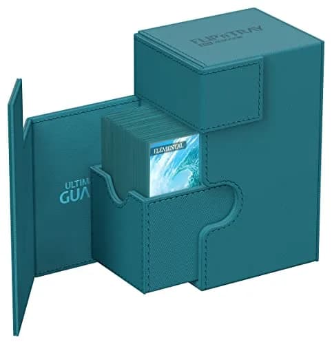 Ultimate Guard Flip'n'Tray 80+ Deck Case for 80 Double-Sleeved TCG Cards Petrol | Magnetic Closure & Microfiber Lining thumbnail 3