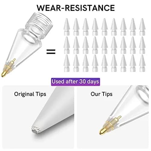 Delidigi Replacement Tips for Apple Pencil 1st & 2nd Gen, Pro, USB-C | Wear-Resistant, Precise Control (70-120 chars) thumbnail 3