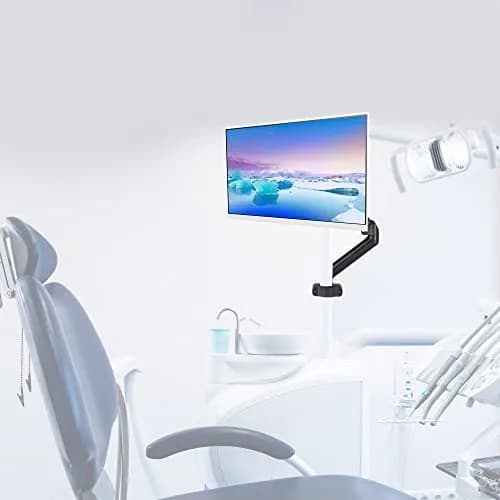 VIVO Black Pneumatic Pole Mounted Monitor Arm for 17-32 in Screens | Full Motion Articulating Arm thumbnail 6