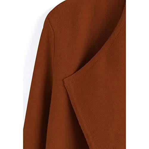 CHICWISH Women's Classy Caramel Open Front Knit Coat XL | Oversized Acrylic Layer thumbnail 5