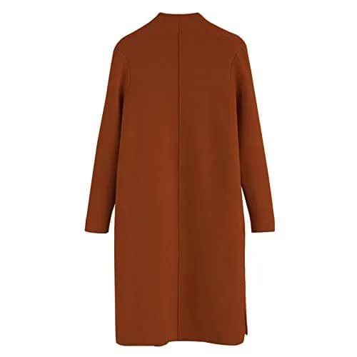 CHICWISH Women's Classy Caramel Open Front Knit Coat XL | Oversized Acrylic Layer thumbnail 7