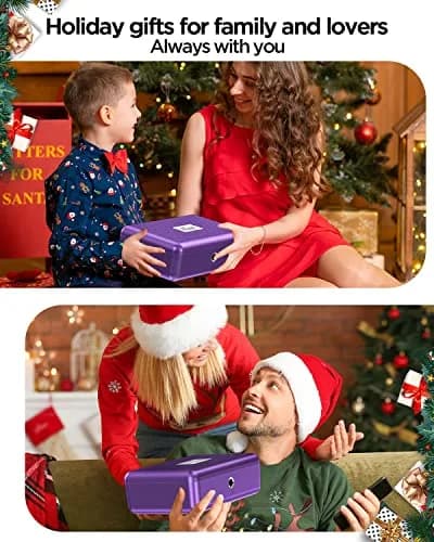 AICase Biometric Fingerprint Storage Box Purple | Portable Cash Jewelry Security Lock Box Safe with Combination Lock thumbnail 6