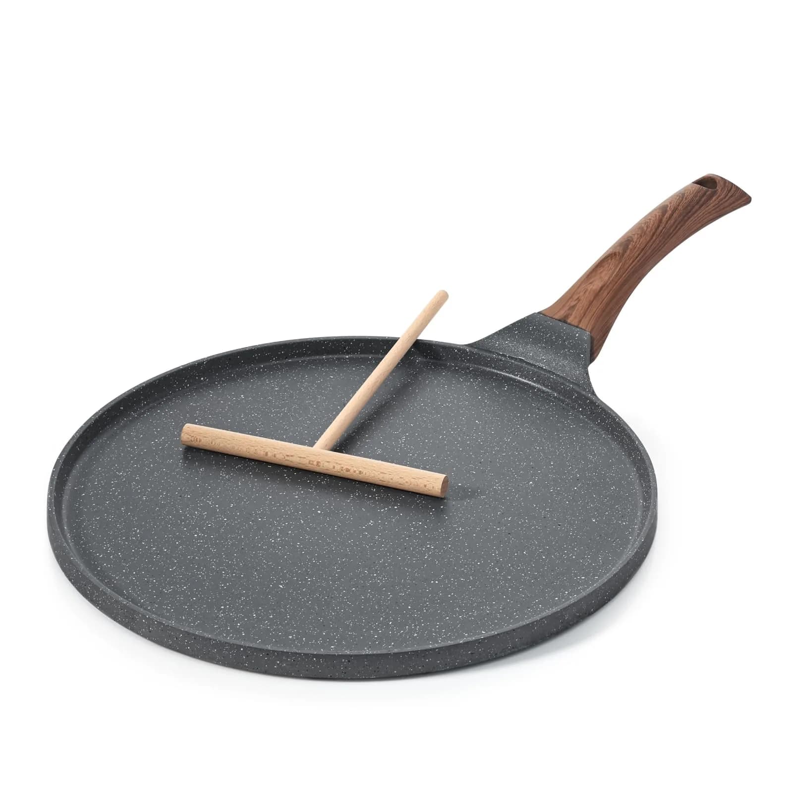 SENSARTE 12 Inch Nonstick Crepe Pan Granite Coating Pancake Pan Gray | Induction Compatible, Lightweight & Easy to Clean