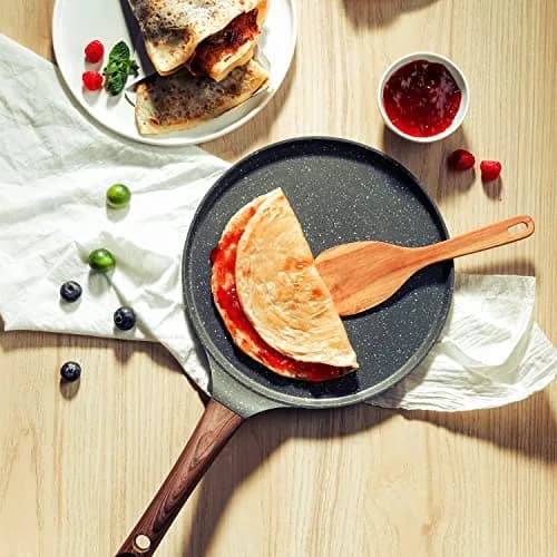 SENSARTE 12 Inch Nonstick Crepe Pan Granite Coating Pancake Pan Gray | Induction Compatible, Lightweight & Easy to Clean thumbnail 7