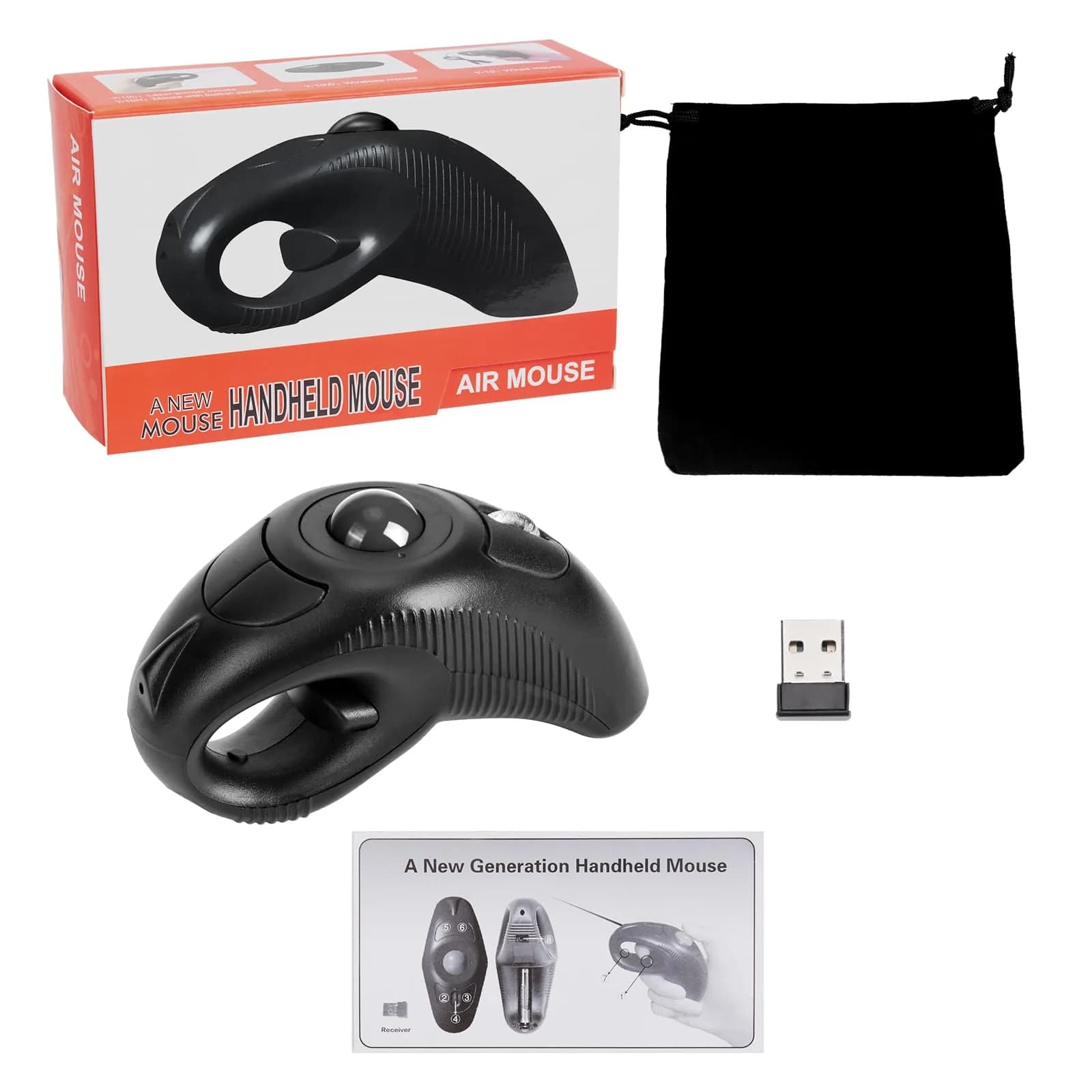welspo Wireless Trackball Laser Mouse with AAA Battery | Ergonomic Design for Left & Right Hand - view 7