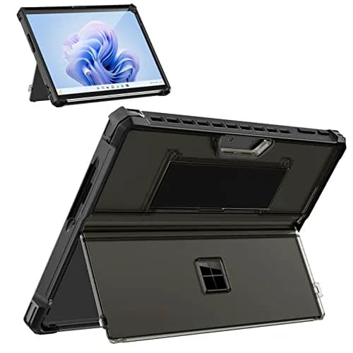 MoKo Rugged Case for 13" Surface Pro 12th Gen 2026, Pro 11/10/9 | Black Hybrid Kickstand Folio with Hand Strap thumbnail 1