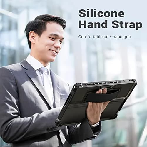 MoKo Rugged Case for 13" Surface Pro 12th Gen 2026, Pro 11/10/9 | Black Hybrid Kickstand Folio with Hand Strap thumbnail 7