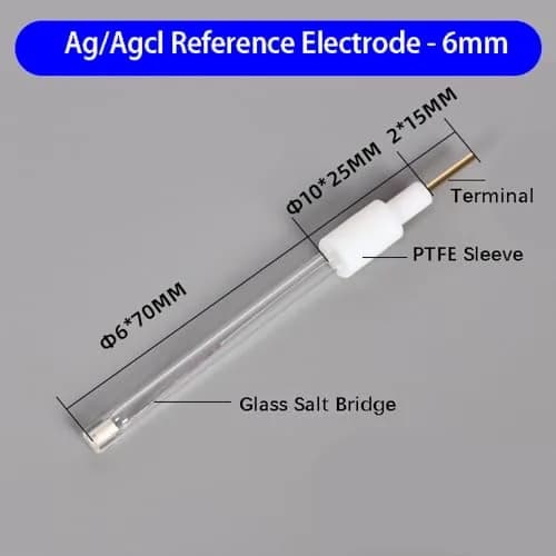UMATRU Silver Chloride Silver Reference Electrode Ag/Agcl Diameter 6mmX70mm Length | Lab Supply for Scientific Measurement thumbnail 2