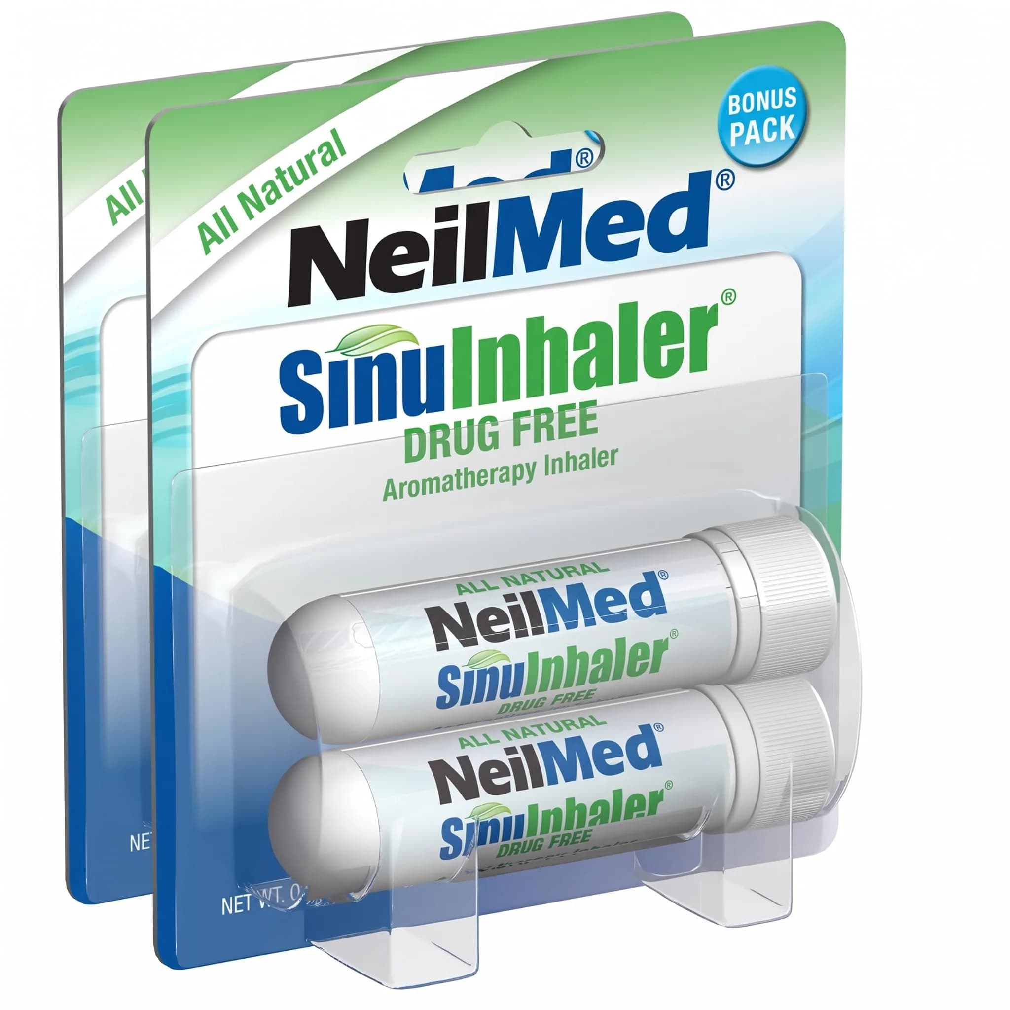 NeilMed SinuInhaler Natural Aromatherapy Inhaler Pack of 2 | Non Medicated Nasal Relief