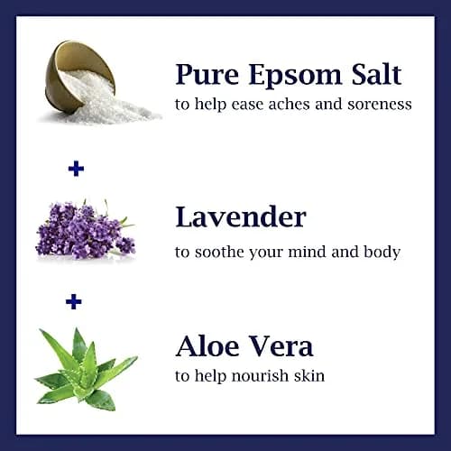 Dr Teal's Epsom Salt Soaking Solution & Foaming Bath Combo Pack, Lavender - 3 lb Salt & 34 fl oz Foaming Bath | Soothes Body & Mind thumbnail 2