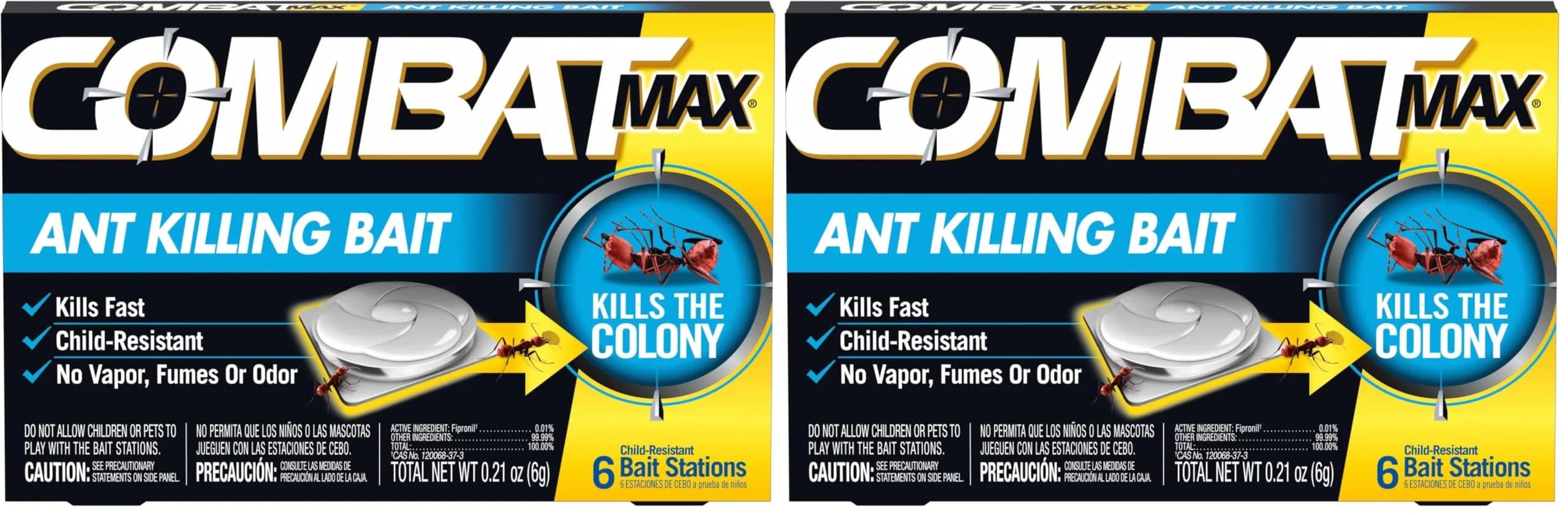 Combat Max Ant Killing Bait Stations, Indoor and Outdoor Use, 12 Count (Pack of 2) | EPA Registered Insecticide - main product image