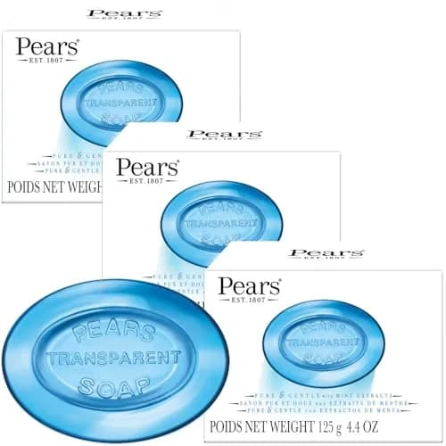 Pears Germ Shield with Mint Extract Soap (Set of 3 Soaps) 125 Gx3 | Unisex Skin Cleanser for Body thumbnail 1