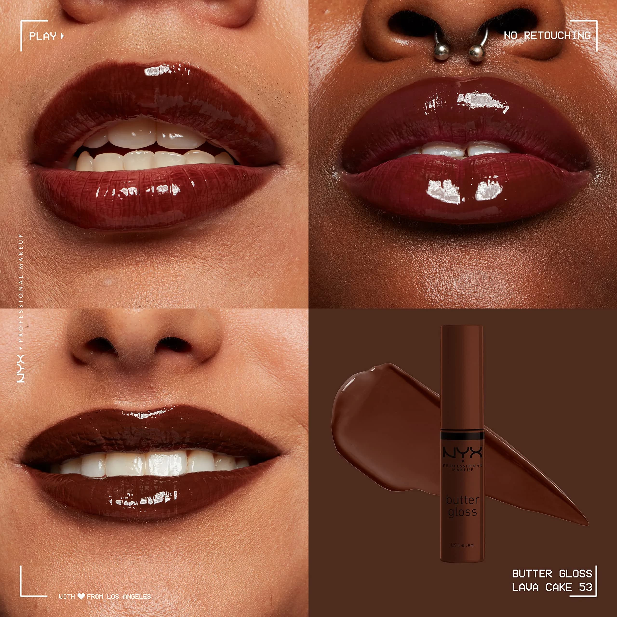 NYX PROFESSIONAL MAKEUP Butter Gloss Brown Sugar Lava Cake (Rich Brown) - Pack of 2 - view 3