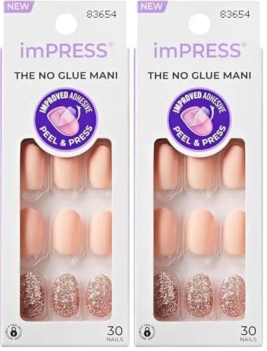 imPRESS Evanesce Short Oval Press-On Nails (2-Pack, 60 Nails Total) | PureFit Technology for Damage-Free Application thumbnail 1