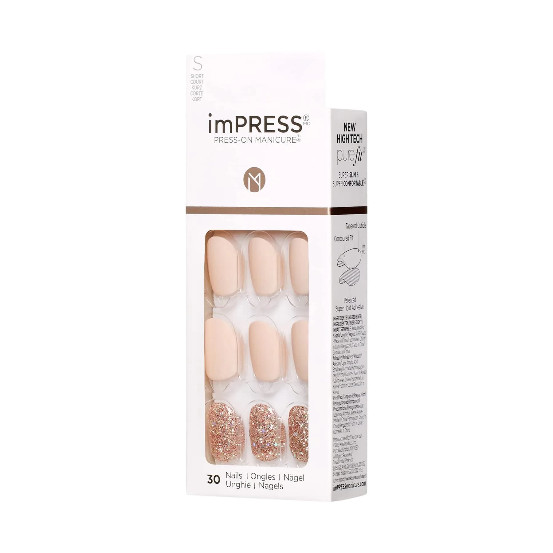 imPRESS Evanesce Short Oval Press-On Nails (2-Pack, 60 Nails Total) | PureFit Technology for Damage-Free Application - view 8