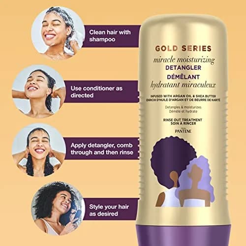 Pantene Gold Series Detangler Treatment for Curly and Coily Hair 379ml (12.8 Fl Oz) | Developed by Black Scientists thumbnail 3