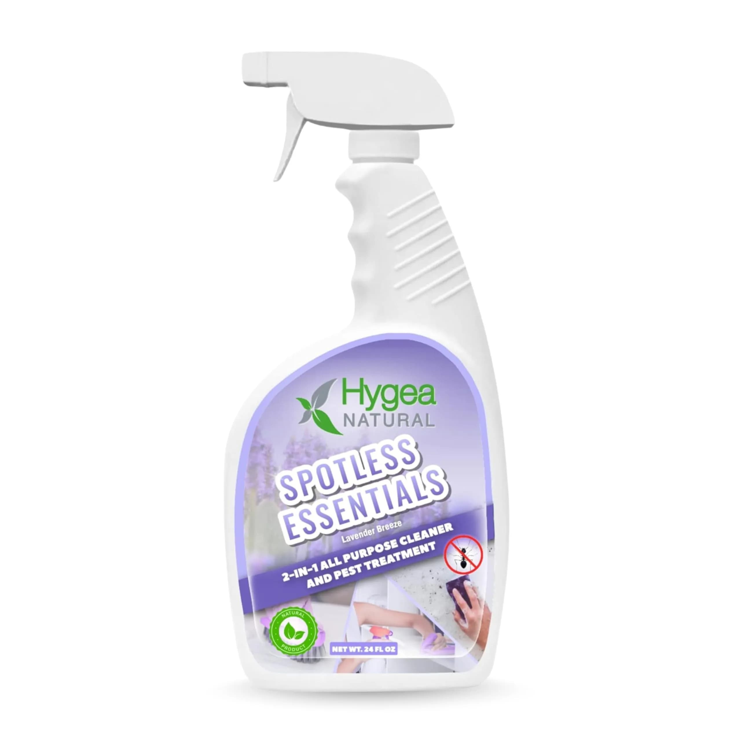 Hygea Natural Spotless Essentials Bed Bug/Lice/Mite Spray/Cleaner 24 Fl Oz | Natural Pest & Surface Cleaner