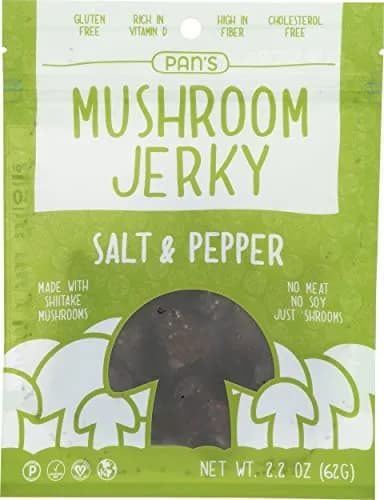 Pan's Mushroom Salt and Pepper Flavor Dried Mushrooms Shitake Jerky 2.2 oz (Pack of 6) | Gluten & Soy Free thumbnail 1