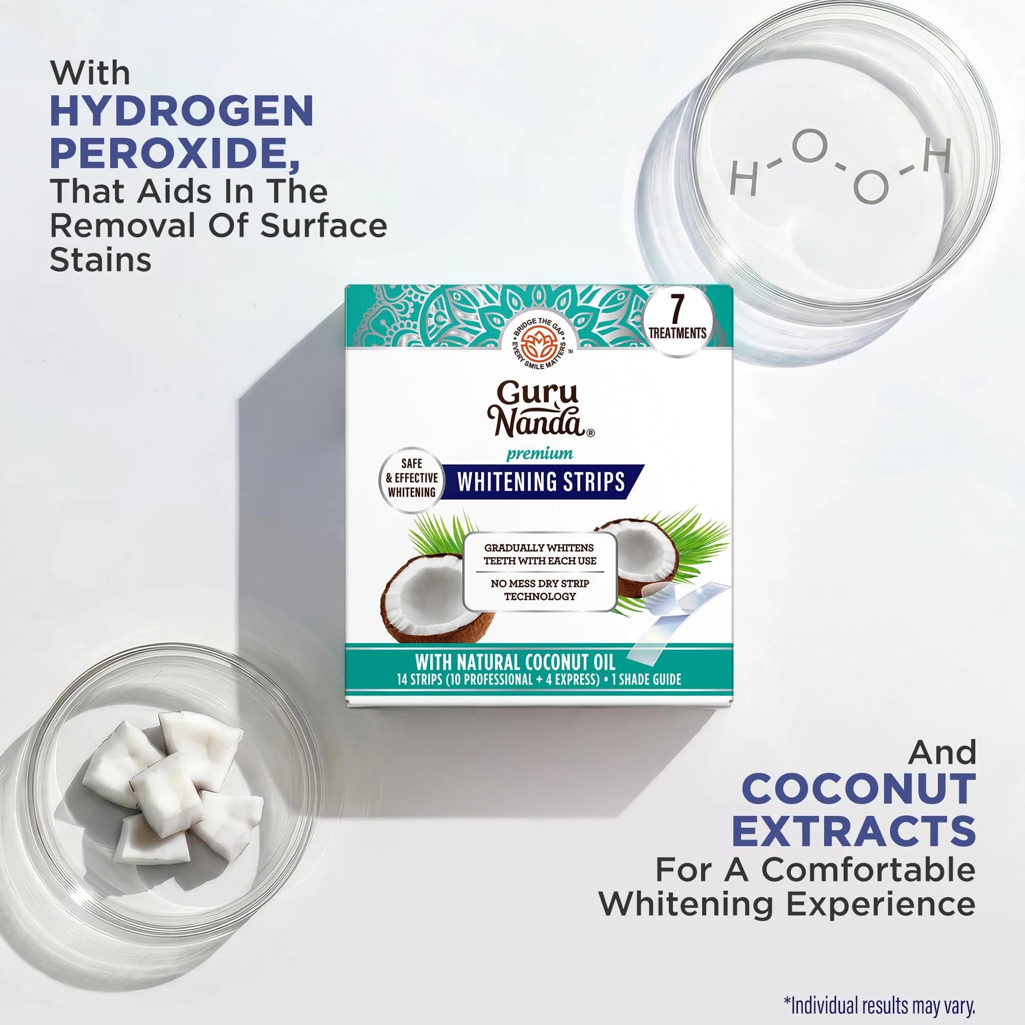 GuruNanda Teeth Whitening Strips Kit 14 Count (Pack of 1) | Vegan & Cruelty-Free Formula for Brighter Smiles - view 5