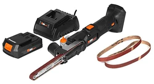 WEN 20V Max Cordless Detail File Sander 1/2" x 18" Belt | Variable Speed 1000-1600 FPM with 2.0 Ah Battery & Charger thumbnail 1