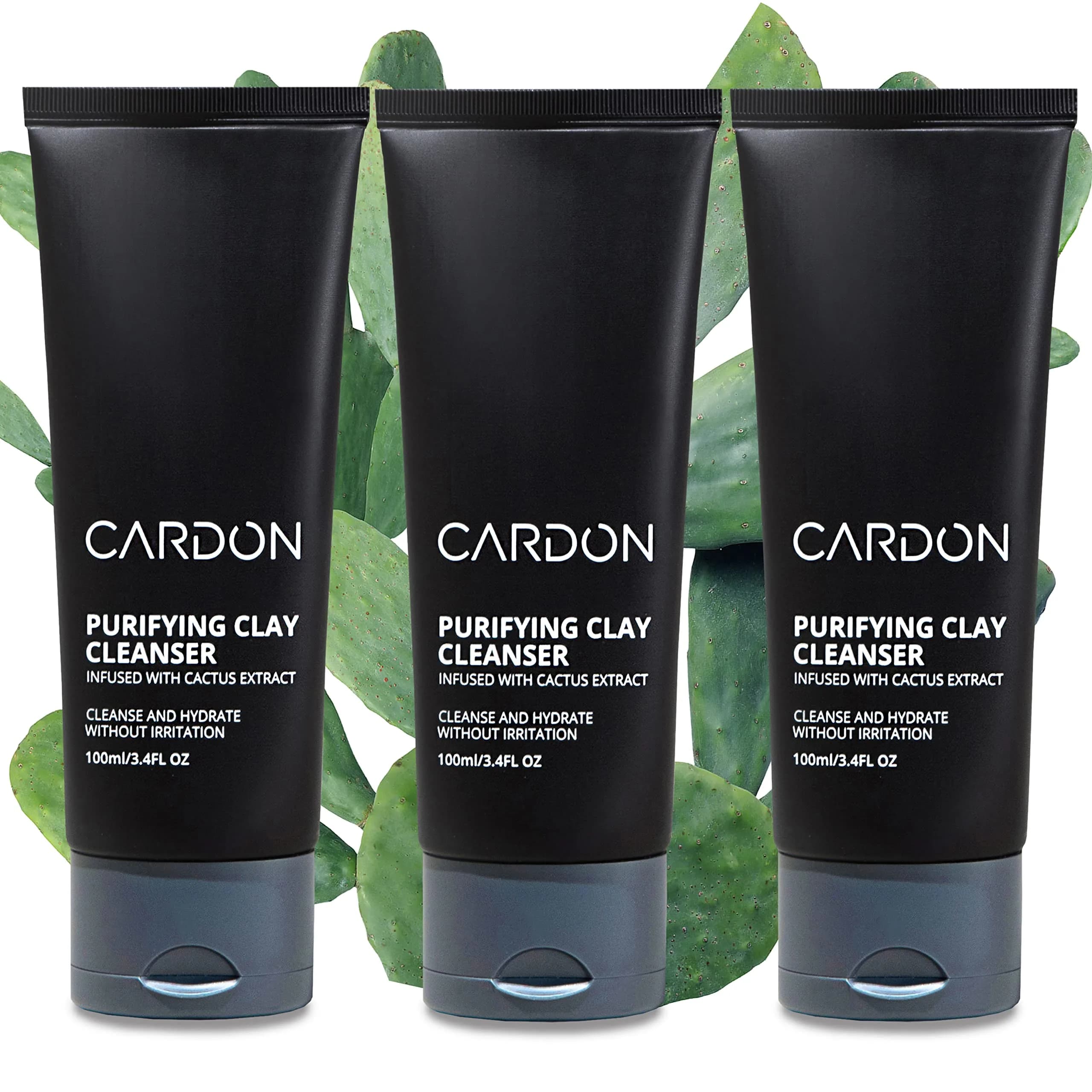Cardon Deep Pore Cleaning Clay Face Wash 10.2 fl oz (3.4 Fl Oz Each) | Korean Premium Skincare for Oily, Acne-Prone Skin