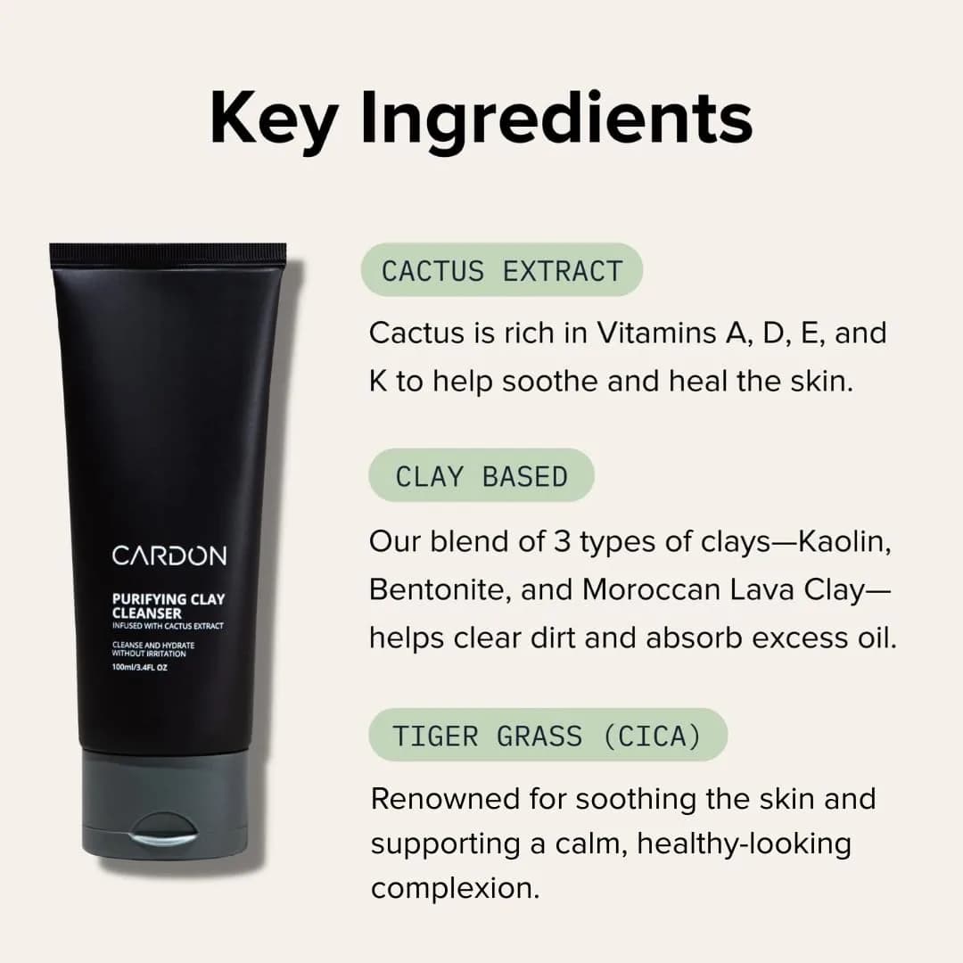 Cardon Deep Pore Cleaning Clay Face Wash 10.2 fl oz (3.4 Fl Oz Each) | Korean Premium Skincare for Oily, Acne-Prone Skin - view 3