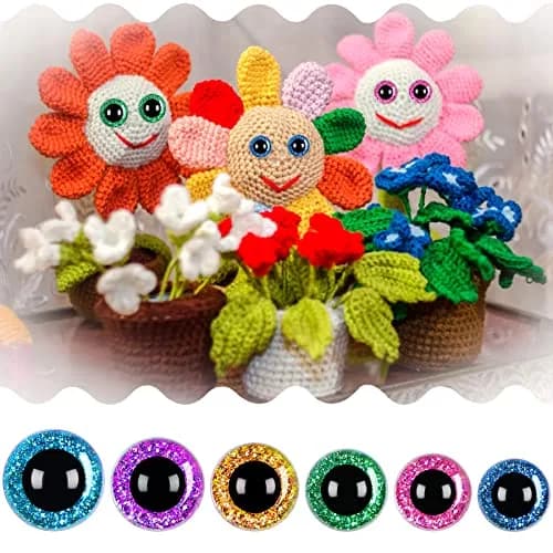 UPINS 180 Pcs Large Colored Safety Eyes and Noses with Washers | 10-20mm Eyes, 9-14mm Noses thumbnail 6
