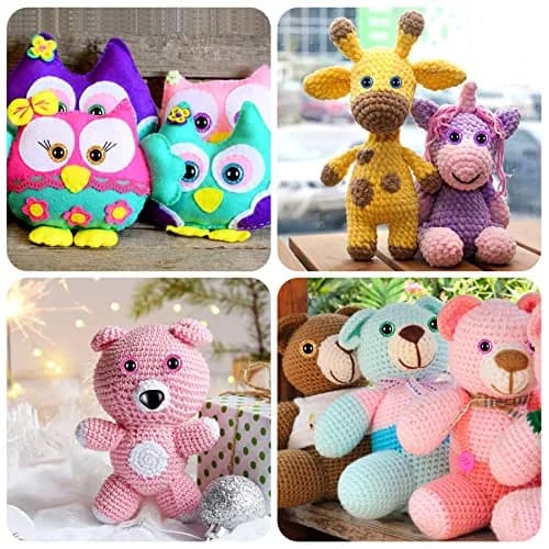 UPINS 180 Pcs Large Colored Safety Eyes and Noses with Washers | 10-20mm Eyes, 9-14mm Noses thumbnail 7
