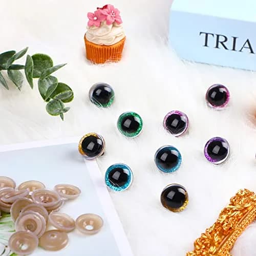 UPINS 180 Pcs Large Colored Safety Eyes and Noses with Washers | 10-20mm Eyes, 9-14mm Noses thumbnail 3
