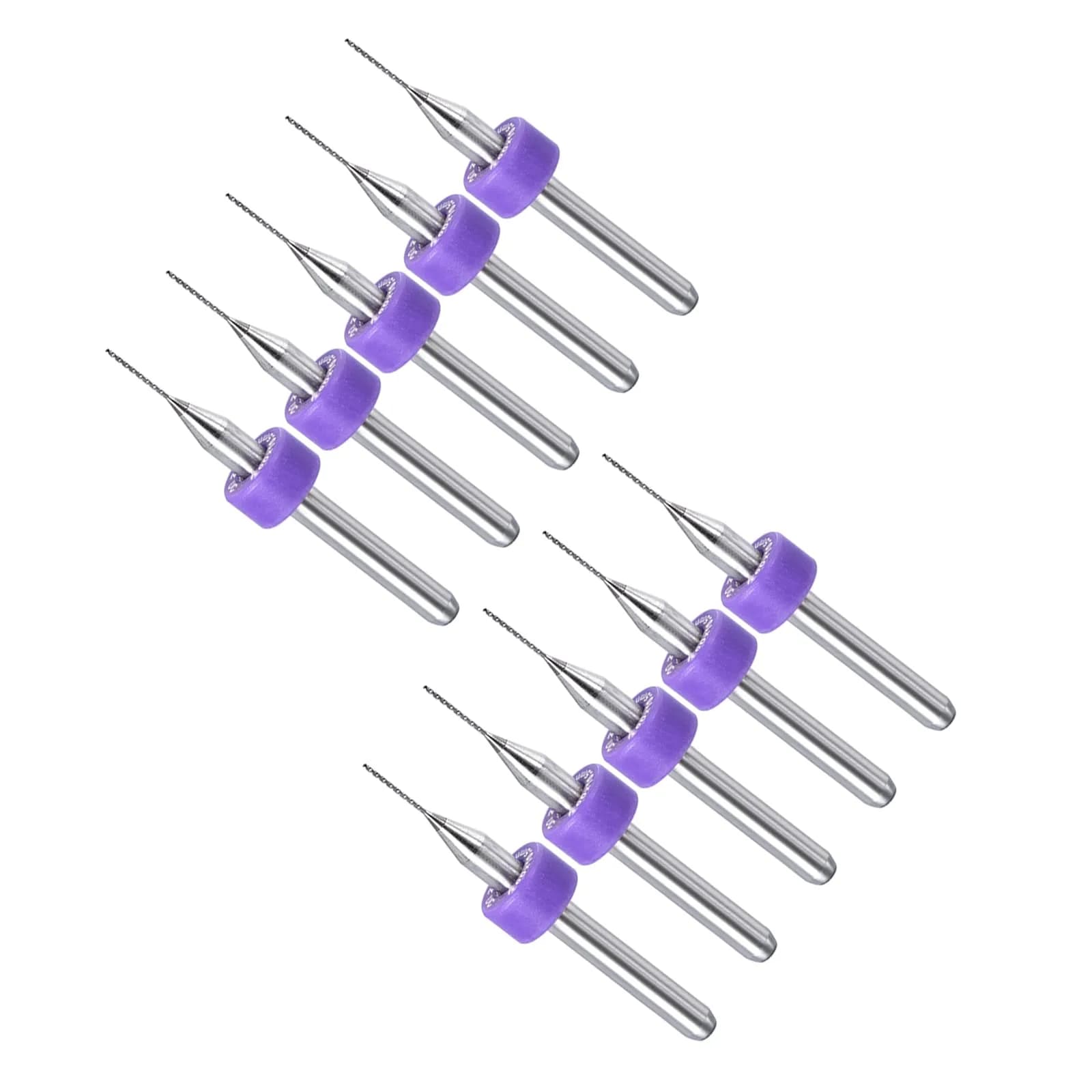 CoCud 0.4mm Micro PCB Drill Bits 1/8" Shank 38mm L | Tungsten Carbide for CNC Engraving Machines — Purple