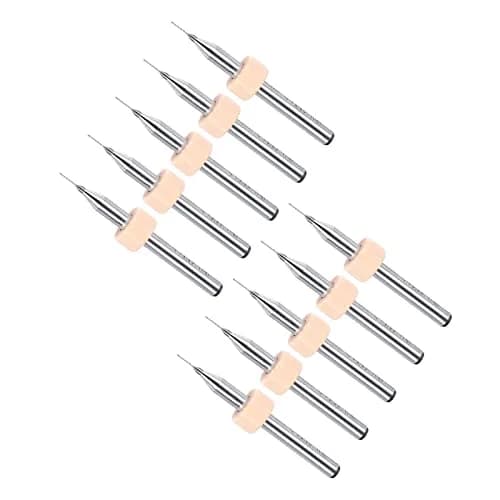 CoCud 0.2mm Micro PCB Drill Bits 38mm (1.5") Length, 1/8" (3.175mm) Shank, 20-Piece Set | Tungsten Carbide for CNC & Engraving thumbnail 1