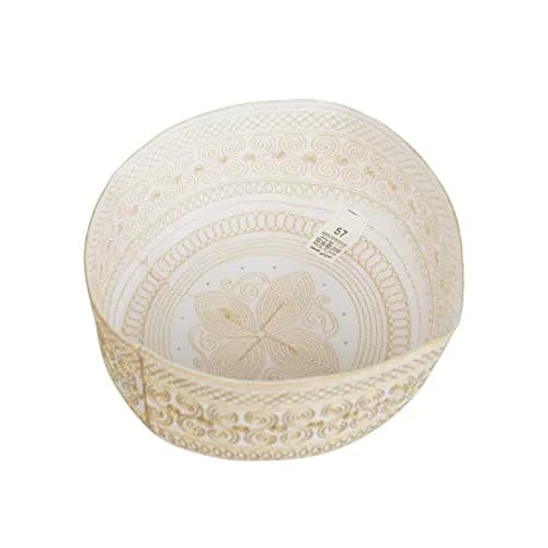Ibluelover Men Muslim Prayer Kufi Hat Breathable Embroidery Kofia Topi Sunhat Islam Kufi Headware Praying Beanie Yellow | Breathable, Embroidered, One Size thumbnail 6