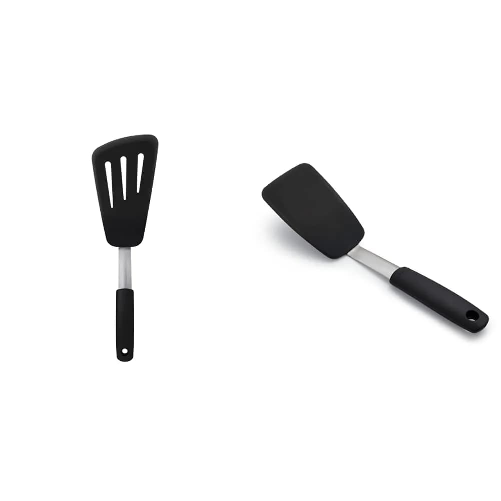 OXO Good Grips Small Black Silicone Flexible Turner - Heat-Resistant & Non-Stick Safe - main product image