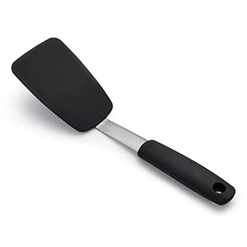 OXO Good Grips Small Silicone Flexible Turner & Omelet Turner Set, Black | Heat-Resistant Up to 450ºF thumbnail 5