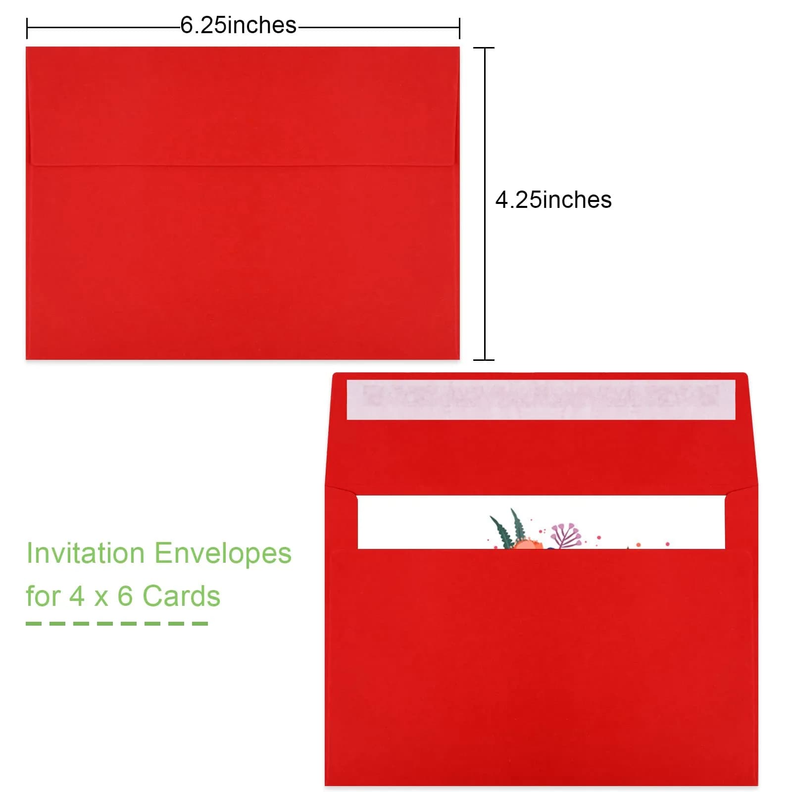 Joyberg Red A4 Envelopes (4.25x6.25in, 70-Pack) | Self-Seal for Parties & Photos - view 2